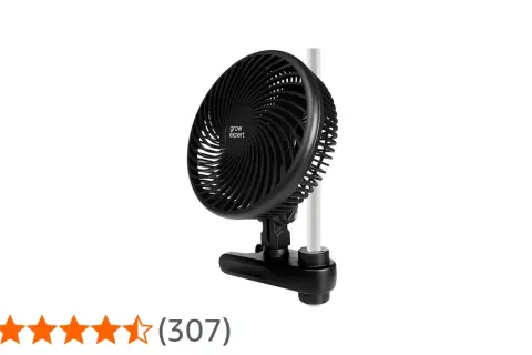 Ventilatore grow box sempre acceso, con clip per fissaggio. Ideale per mantenere l'aria in movimento.