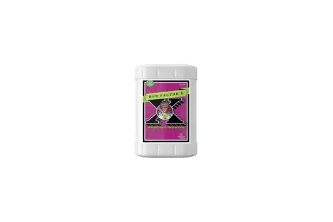 Flacone bianco con etichetta "Bud Factor X" per una produzione intensa di resina.