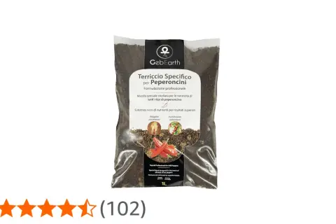 Terriccio per peperoncini GebEarth, formulazione professionale per risultati superiori. Ideale per coltivare peperoncini piccanti e rigogliosi.