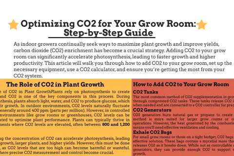 Guida per ottimizzare la crescita delle piante con una sonda CO2, spiegando il ruolo del CO2 e come aggiungerlo in una grow room.