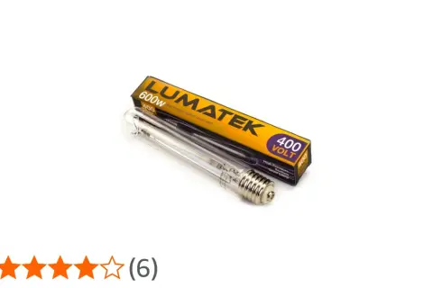 Lampada da coltivazione Lumatek 600w, alta pressione sodio, 400 volt. Ideale per la crescita delle piante.