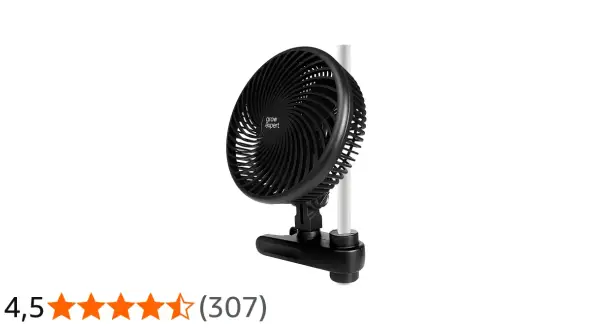 Ventilatore grow box sempre acceso, con clip per fissaggio. Ideale per mantenere l'aria in movimento.