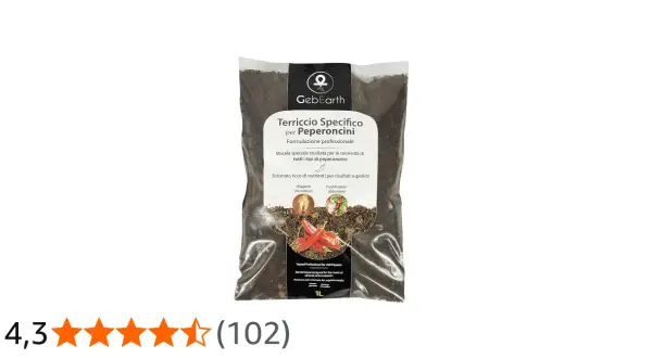 Terriccio per peperoncini GebEarth, formulazione professionale per risultati superiori. Ideale per coltivare peperoncini piccanti e rigogliosi.