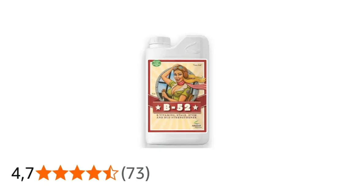 Flacone di B-52 Advanced Nutrients, un rinforzante per steli e fiori con vitamine B.