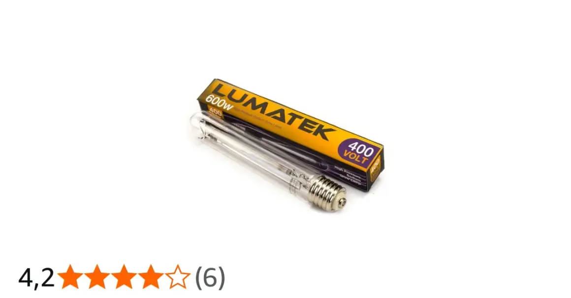 Lampada da coltivazione Lumatek 600w, alta pressione sodio, 400 volt. Ideale per la crescita delle piante.