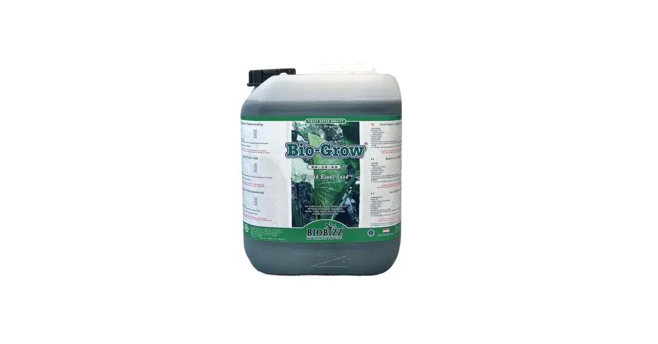 Bidone di fertilizzante liquido Bio-Grow di Biobizz, ideale per piante, fiori, erbe e alberi.