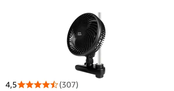 Ventilatore grow box sempre acceso, con clip per fissaggio. Ideale per mantenere l'aria in movimento.